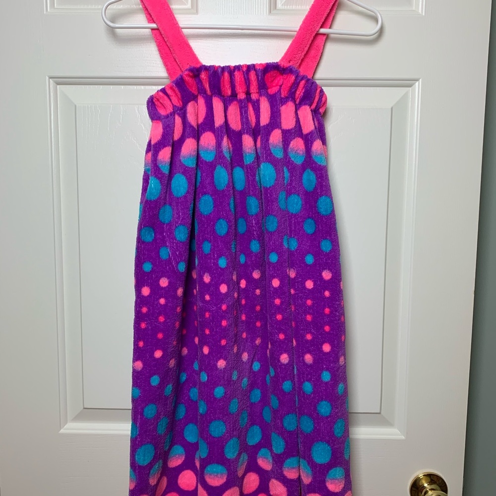 justice polka dot wrap towel robe